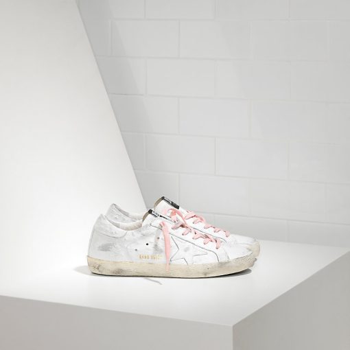 Superstar Sneakers In Pelle E Stella White Ostrich-0