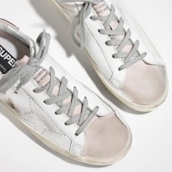 Women Super Star Sneakers In Leather With Openwork Star GCOWS590A5 Buy Goose Online-1961