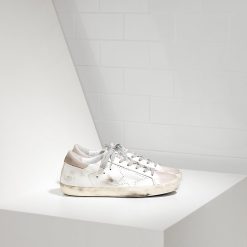 Women Super Star Sneakers In Leather With Openwork Star GCOWS590A5 Buy Goose Online-0