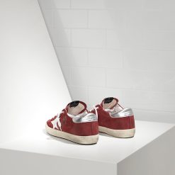 Super Star Sneakers In Suede and Leather Star Red Suede White Star Low Top Sneakers-2129