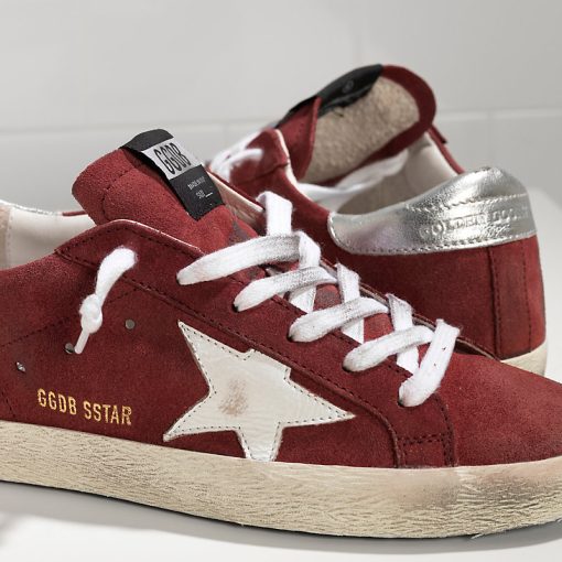 Super Star Sneakers In Suede and Leather Star Red Suede White Star Low Top Sneakers-2130