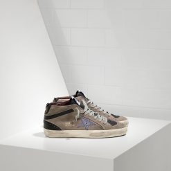 Mid Star Sneakers in Camoscio e Stella Glitter-0