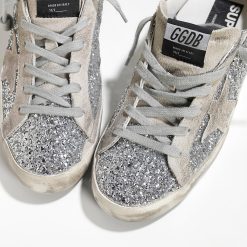 Sneakers Superstar in Pelle spalmata all over glitter e Stella in Camoscio SILVER MOON-1490