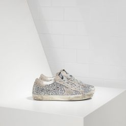 Sneakers Superstar in Pelle spalmata all over glitter e Stella in Camoscio SILVER MOON-0