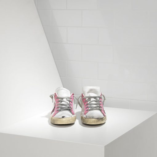 Sneakers Superstar In Pelle E Stella in Camoscio White Pink Star-1397