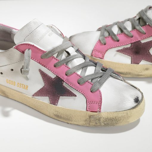 Sneakers Superstar In Pelle E Stella in Camoscio White Pink Star-1399