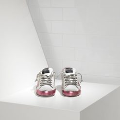 Superstar Sneakers In White Leather With Pink Leather Star -1547