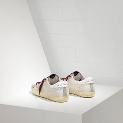 Women Superstar Sneakers In Pelle Spalmata All Over Glitter E Stella In Camoscio White Glitter Sale Sneakers-1991