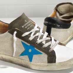 Super Star Sneakers In Bonded Fabric With Leather Star Shop Online-2038