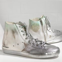 Women Francy Sneakers In Leather And Suede Star G29WS591F23 Silver Sneakers-1733