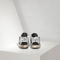 Deluxe Brand Womens Archive Super Star Sneakers In Black Leather with White Star Sneakers Outlet-2077