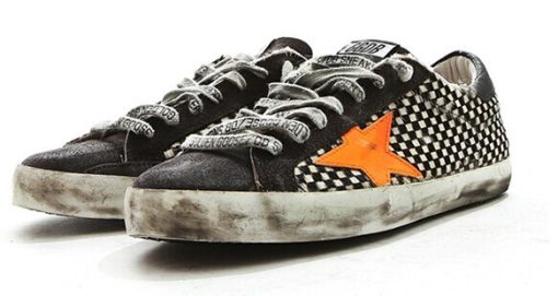 Men Superstar Sneakers Check-Horse with Orange Star Sneakers Superstar-1657