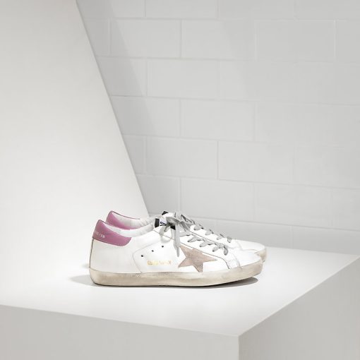 Superstar In Pelle E Stella In Camoscio White Dark Lilac-0