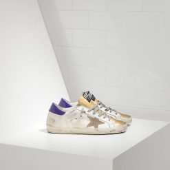 Superstar Sneaker In Leather With Suede Star White Gold-0