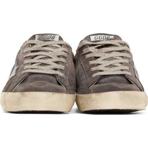 Sneaker Superstar In Camoscio E Stella IN Pelle Mid Grey Suede White Blue-1389