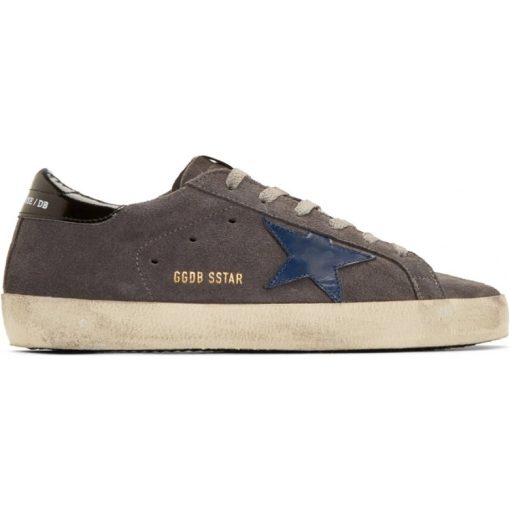 Sneaker Superstar In Camoscio E Stella IN Pelle Mid Grey Suede White Blue-0