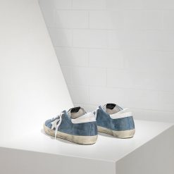 SuperStar Sneakers In Camoscio E Stella In Pelle Ciel Suede White Star-1821