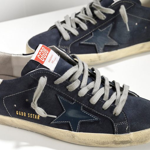 Supertar Sneakers in Suede and Leather star Blue Suede-1408