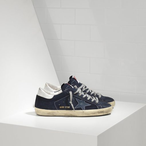 Supertar Sneakers in Suede and Leather star Blue Suede-0