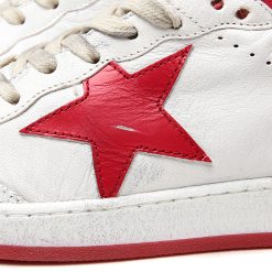 Ball Star Sneakers In Leather With Suede Star White/Red-2352