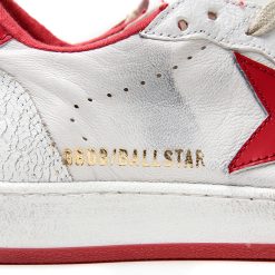 Ball Star Sneakers In Leather With Suede Star White/Red-2356