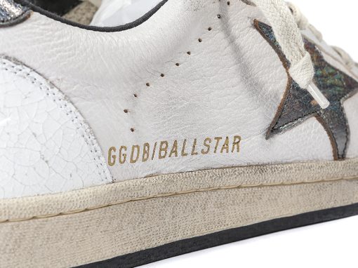 Ball Star Sneakers In Leather With Suede Star White/Black/Gray-2327