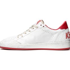 Ball Star Sneakers In Leather With Suede Star White/Red-2355