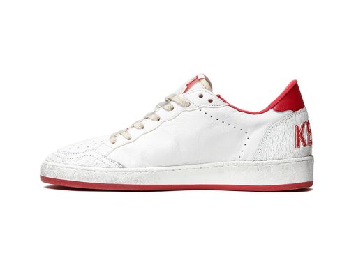 Ball Star Sneakers In Leather With Suede Star White/Red-2355