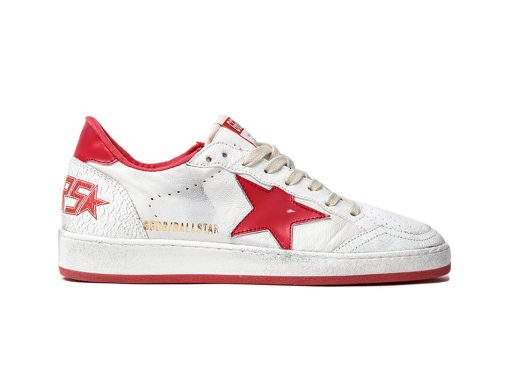 Ball Star Sneakers In Leather With Suede Star White/Red-0