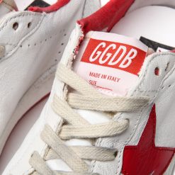 Ball Star Sneakers In Leather With Suede Star White/Red-2358