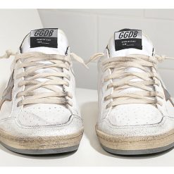 Ball Star Sneakers In Leather With Suede Star White/Black/Gray-2323