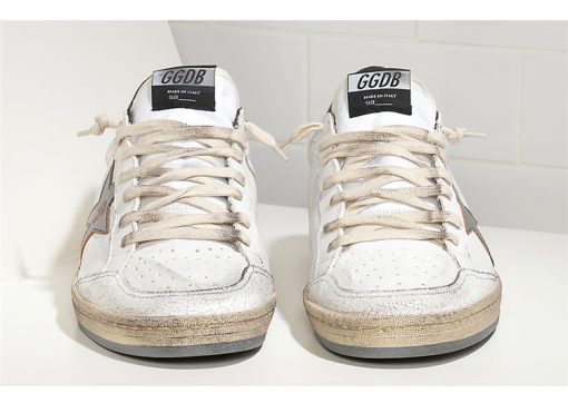 Ball Star Sneakers In Leather With Suede Star White/Black/Gray-2323