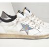 Ball Star Sneakers In Leather With Suede Star White/Black/Gray-0