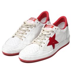 Ball Star Sneakers In Leather With Suede Star White/Red-2361