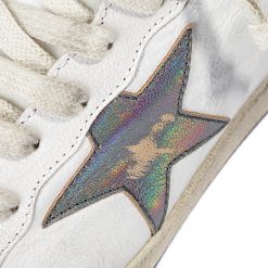 Ball Star Sneakers In Leather With Suede Star White/Black/Gray-2326