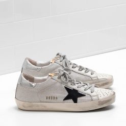 GGDB SUPERSTAR Sneakers G31WS590.C39 Upper In Technical Mesh With Lurex Suede Star Heel Tab In Laminated-0