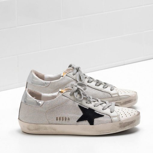 GGDB SUPERSTAR Sneakers G31WS590.C39 Upper In Technical Mesh With Lurex Suede Star Heel Tab In Laminated-0