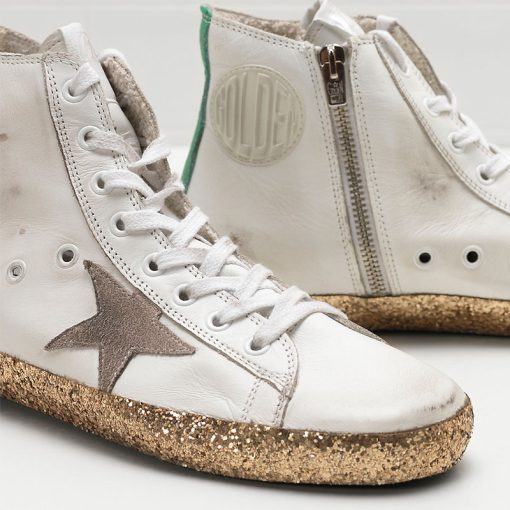 FRANCY Sneakers G31WS591.A99 Upper In Calf Leather Suede Star Leather Heel Tab In A Contrasting Colo-2619