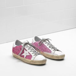 Superstar Sneakers Flag Ltd Upper In Glitter-Coated Fabric Heel Tab And Eyelets In Natural Calf Leat-2690