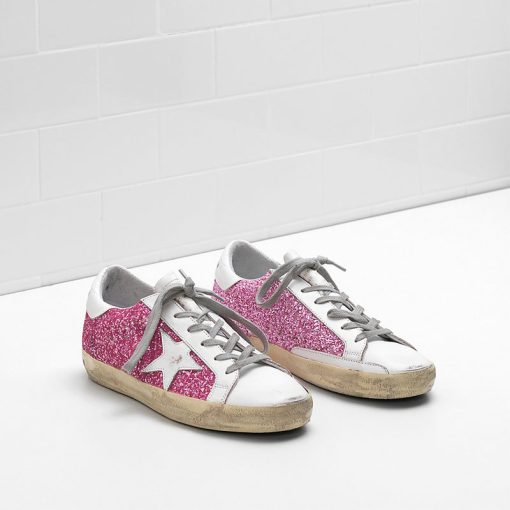 Superstar Sneakers Flag Ltd Upper In Glitter-Coated Fabric Heel Tab And Eyelets In Natural Calf Leat-2690