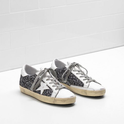 Superstar Sneakers Flag Ltd Upper In Glitter-Coated Fabric Heel Tab And Eyelets In Natural Calf Leat-2726