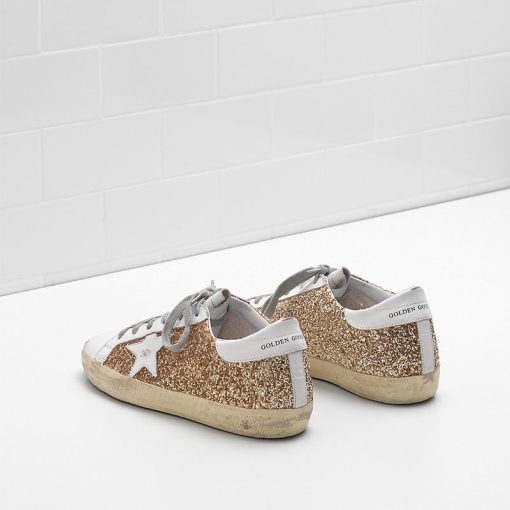 Superstar Sneakers Flag Ltd Upper In Glitter-Coated Fabric Heel Tab And Eyelets In Natural Calf Leather-2712