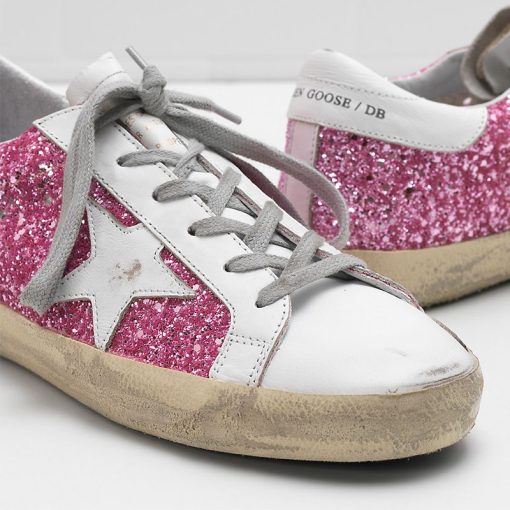 Superstar Sneakers Flag Ltd Upper In Glitter-Coated Fabric Heel Tab And Eyelets In Natural Calf Leat-2692