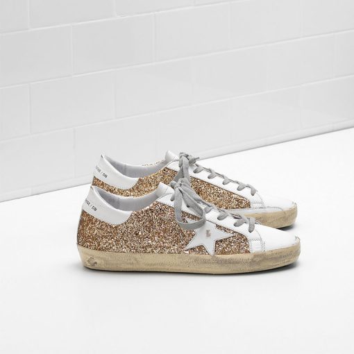 Superstar Sneakers Flag Ltd Upper In Glitter-Coated Fabric Heel Tab And Eyelets In Natural Calf Leather-0