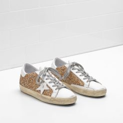 Superstar Sneakers Flag Ltd Upper In Glitter-Coated Fabric Heel Tab And Eyelets In Natural Calf Leather-2710