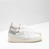 Starter Sneakers G30WS631.D6 Upper in natural calf leather Glittery heel tab in a contrasting colour-0