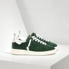 Starter Sneakers in Calf Suede Green Suede White SO-0