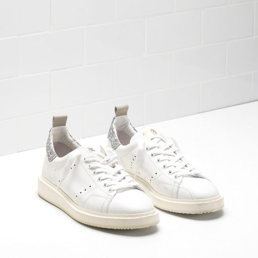 Starter Sneakers G30WS631.D6 Upper in natural calf leather Glittery heel tab in a contrasting colour-2831