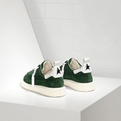 Starter Sneakers in Calf Suede Green Suede White SO-2797