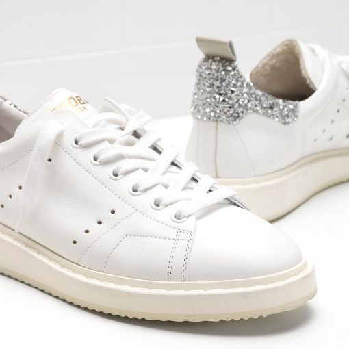 Starter Sneakers G30WS631.D6 Upper in natural calf leather Glittery heel tab in a contrasting colour-2833